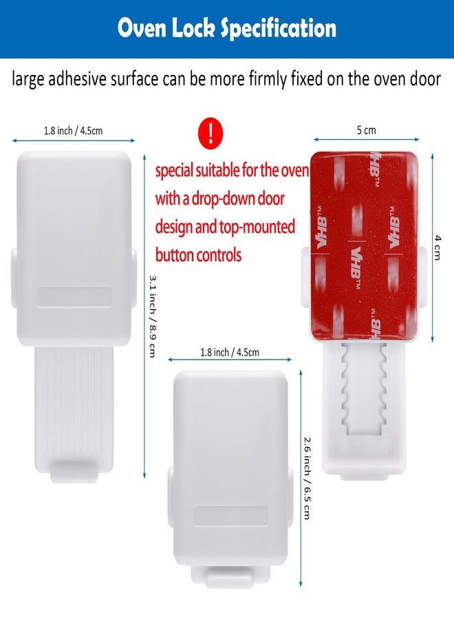 Windspeed 1.8x3.1 Inch Childproof Oven Door Lock 2 Pack Updated Oven Front Lock Child Safety Oven Lock Baby Proofing - Image 2
